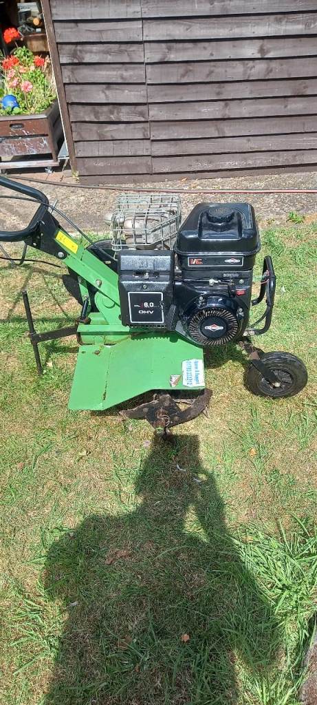Petrol Rotavator / Tiller – Green and Black, Good Condition