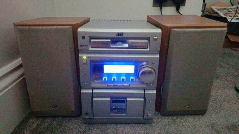 JVC Speaker, Radio, Cassette, CD Player 2 x 50W Speakers - Removable Covers