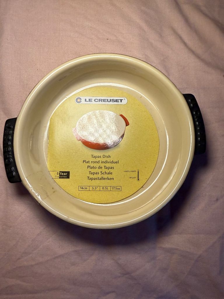 Brand New Le Creuset Stoneware Tapas Dish 14cm - Satin Black