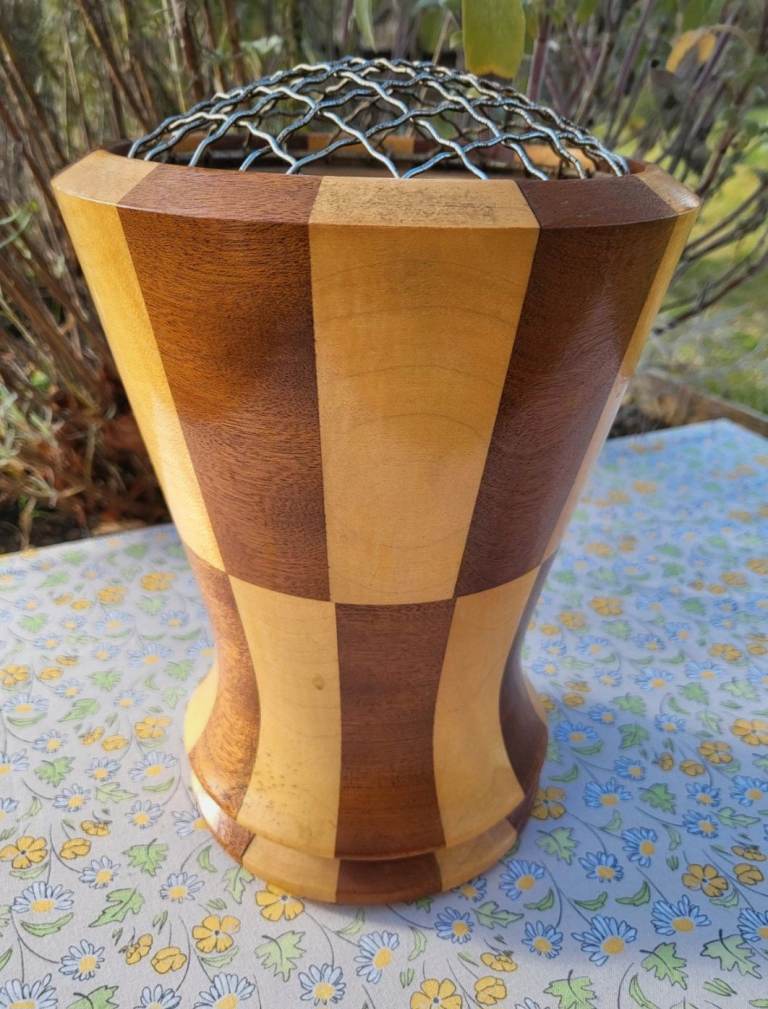 image for Retro L'etacq Vase - wooden - chabby chic