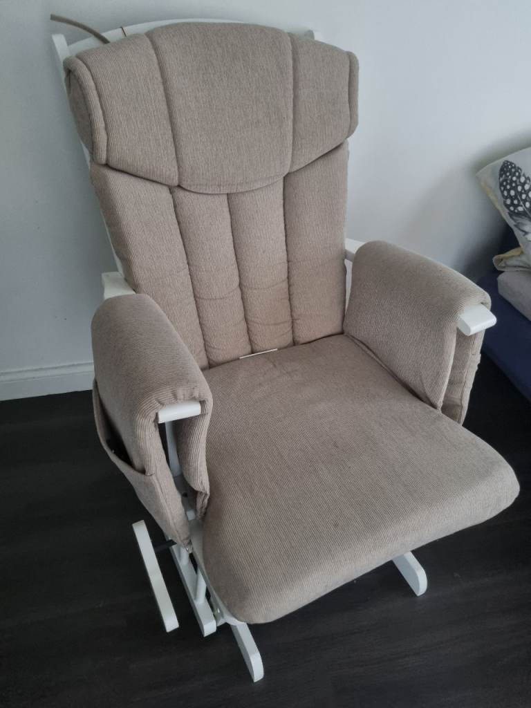 Chatsworth Nursing Chair and Footstool - White Cappuccino