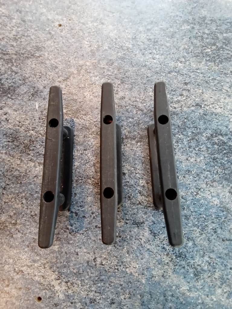 Boat plastic cleats. 6 inch. X3. 