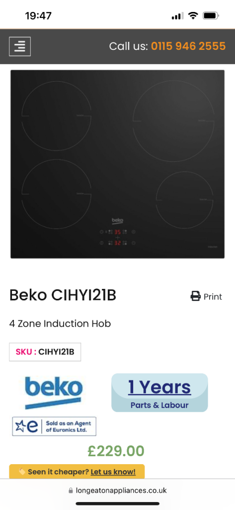Beko induction. Hob 