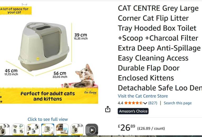 Cat or small dog litter den. fit in corners. Filter. Flip two way door