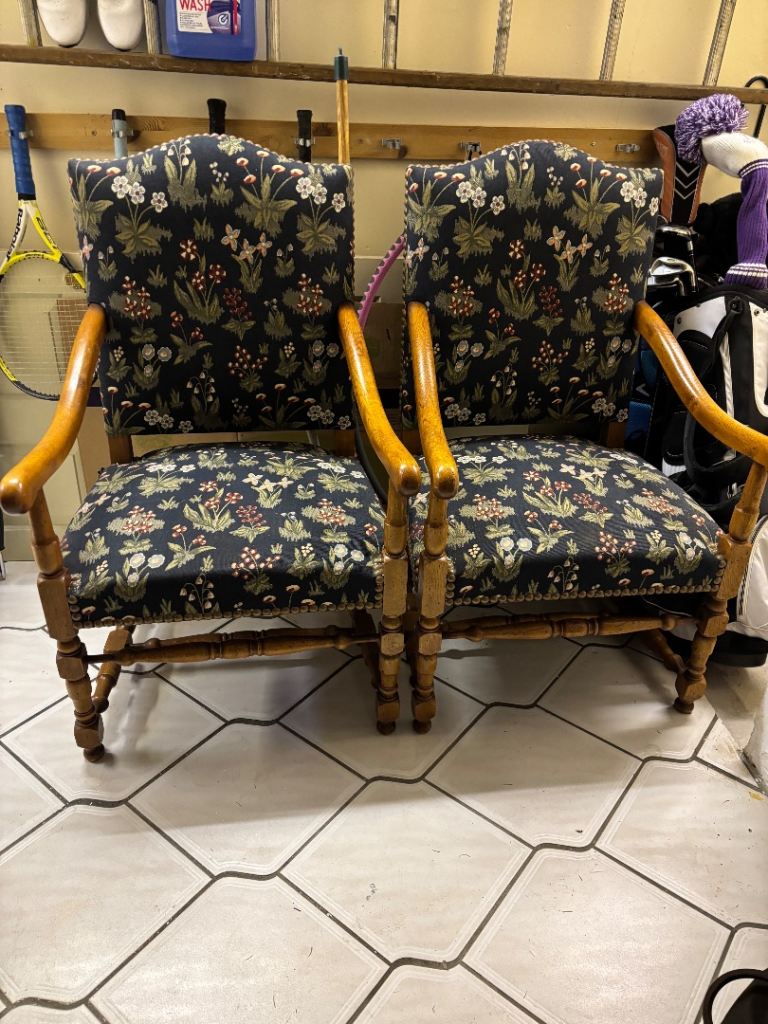 Two stunning large oak carver chairs