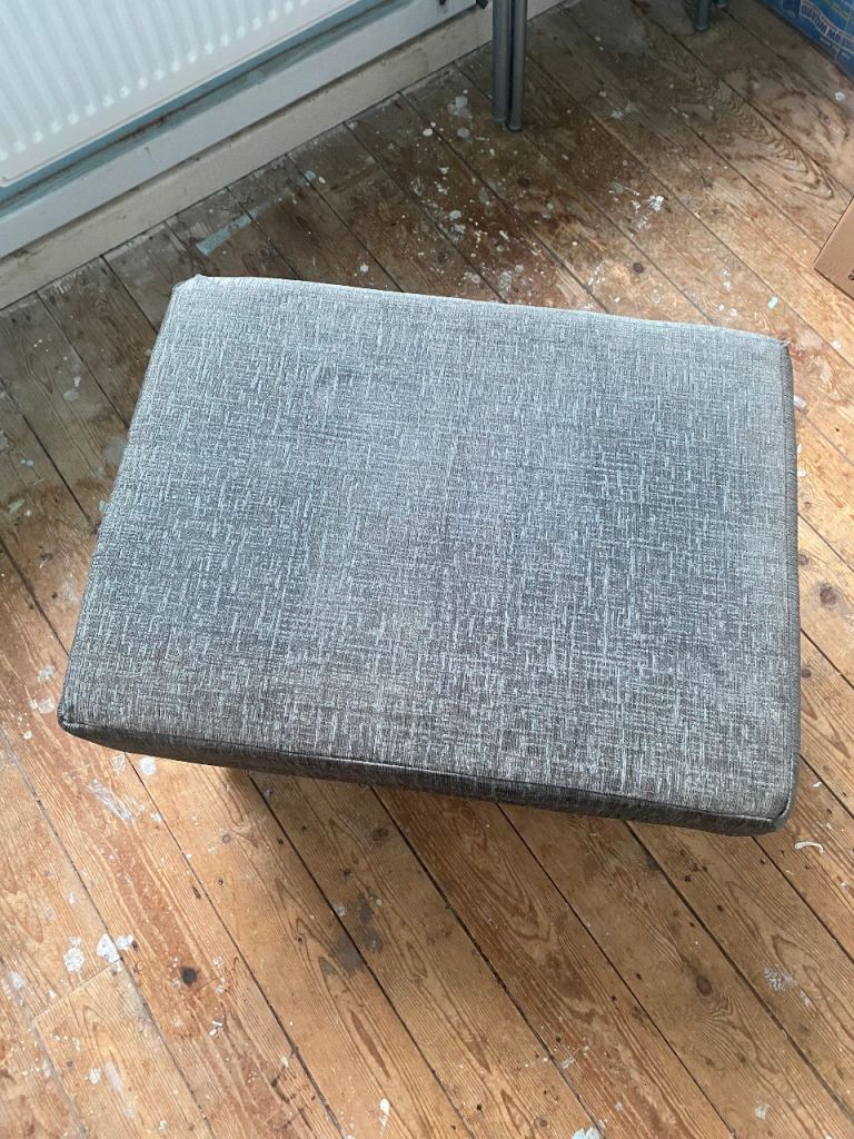 Black & Grey Fabric Storage Box / Ottoman.