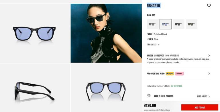 WOMEN'S RAY-BAN WAYFARER SUNGLASSES (BRAND NEW)