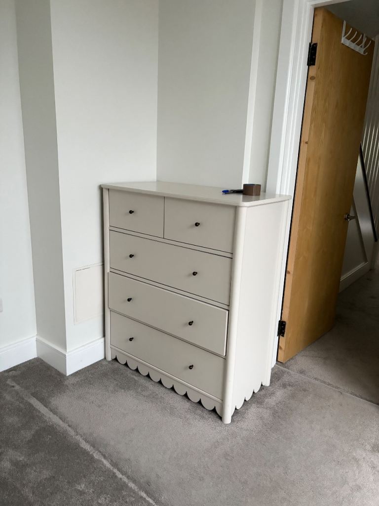 John Lewis Cream Scallop Chest of Drawers