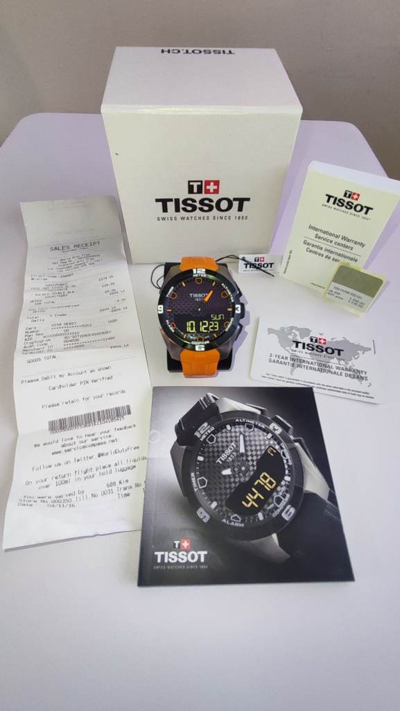 Tissot T-Touch Expert Solar Titanium – Orange Strap – Full Set