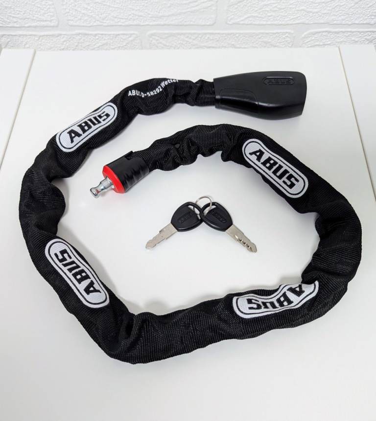 image for ABUS Catena 6806K Hardened Steel 85cm Chain Lock & Lightweight Black Hiplok Z LOK