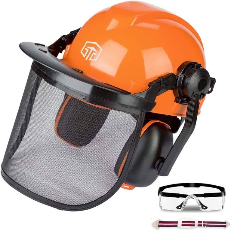 Gardening Forestry Professional Helmet | Visor Combo Set, Removable Ear Muffs and Visors