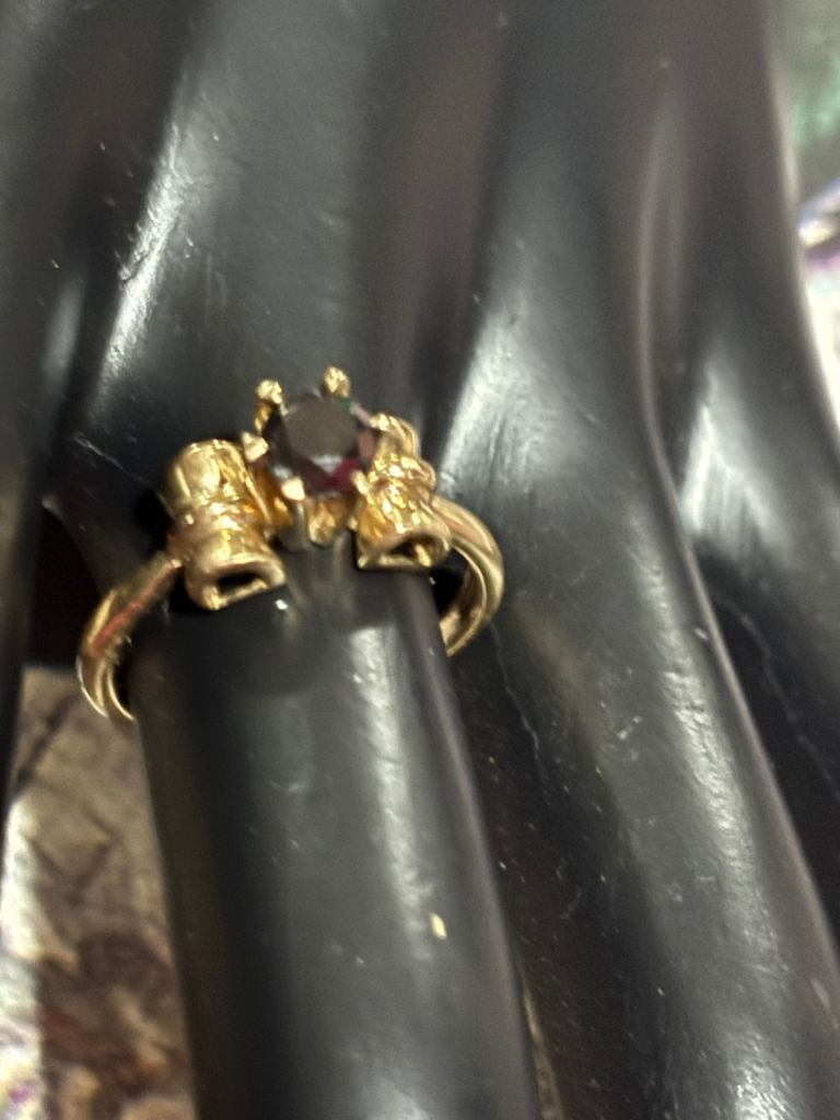 Vintage 9 KT Black Diamond Ring