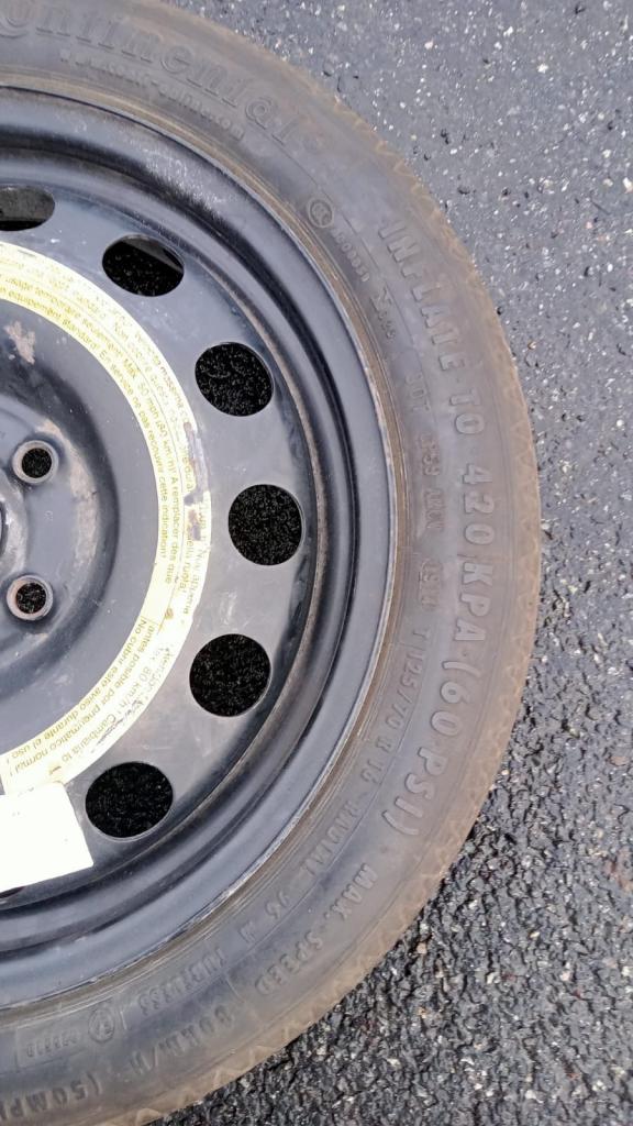 Space saver spare wheel tyre 