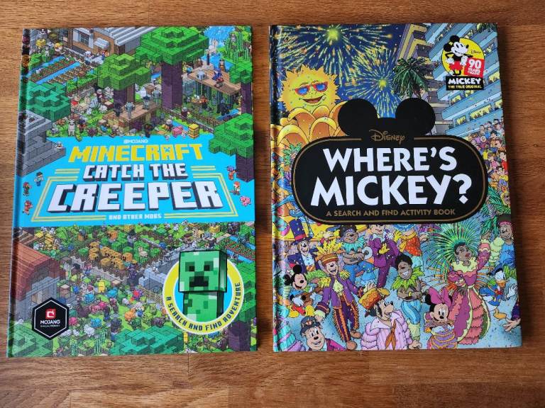 Disney Where's Mickey? & Minecraft Catch the Creeper Books – As Good As New