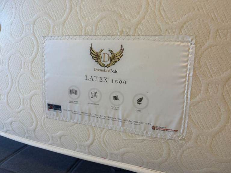 Dreamland Beds Latex 1500 King Size Mattress – 1500 Pocket Sprung – Excellent Condition