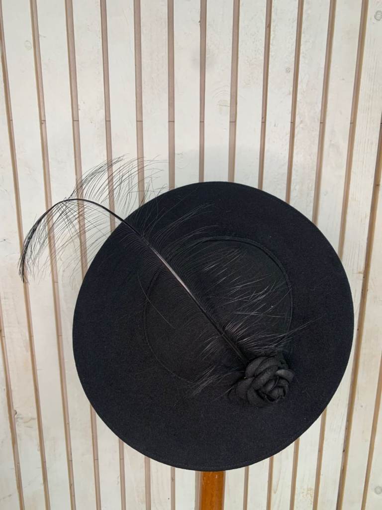 image for Graham Smith floral fascinator with a wide brim.