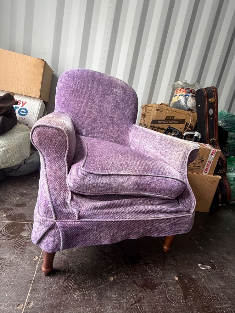 Purple /off white chair 