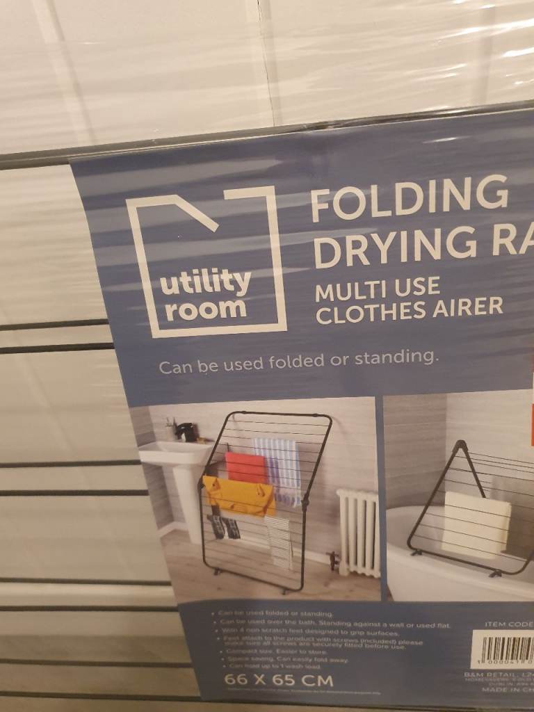 Utility Room Folding Drying Rack / Clothes Airer - New, 66x65cm