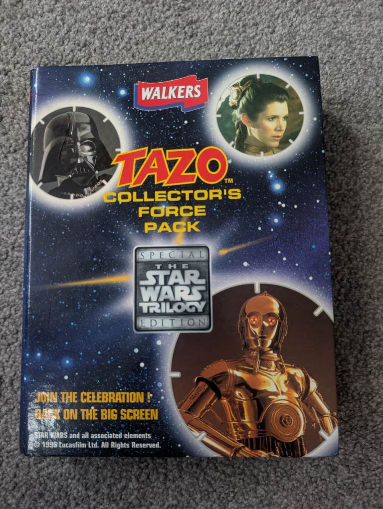 1996 Walkers Star Wars Tazo Collector's Force Pack Complete 50/50 + Han Solo Force Card
