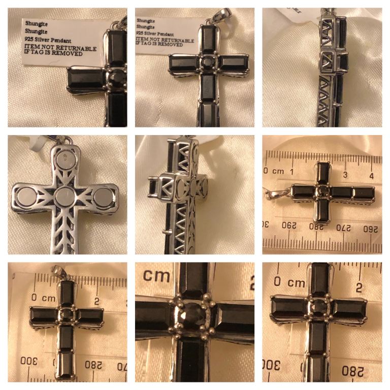 Shungite Cross sterling silver 925 brand new 
