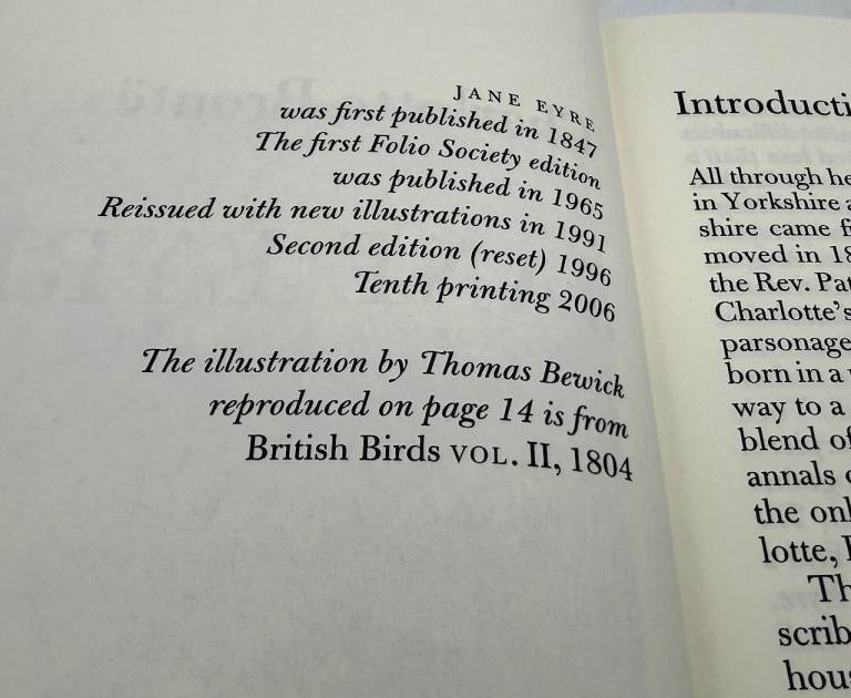  Folio Society Charlotte Bronte Jane Eyre 1991 10th Printing 2006 Hardback VGC