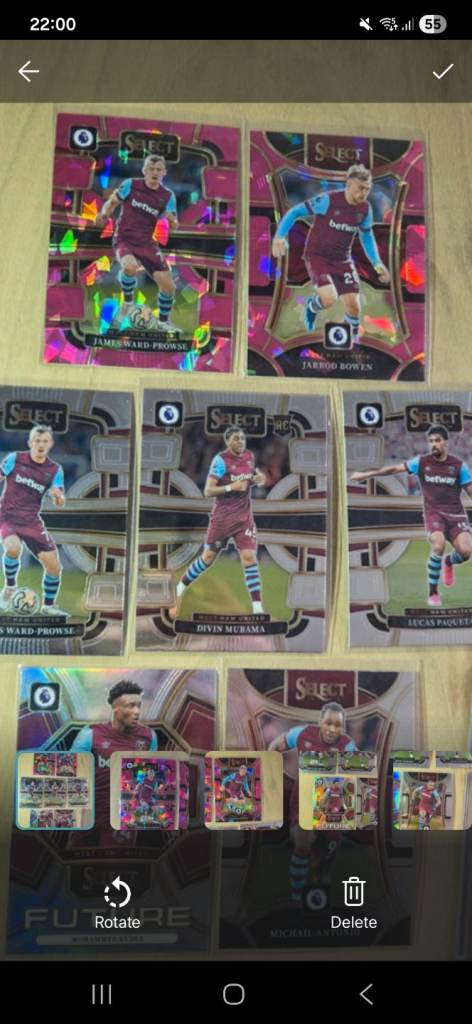 West Ham Panini Select 23/24 Bundle - Pink Cracked Ice Parallels & RC - Toploaded