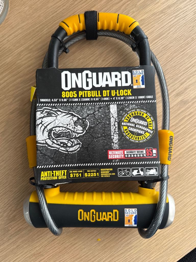 OnGuard Pitbull DT Shackle U-Lock Plus Cable - Diamond Sold Secure Rating