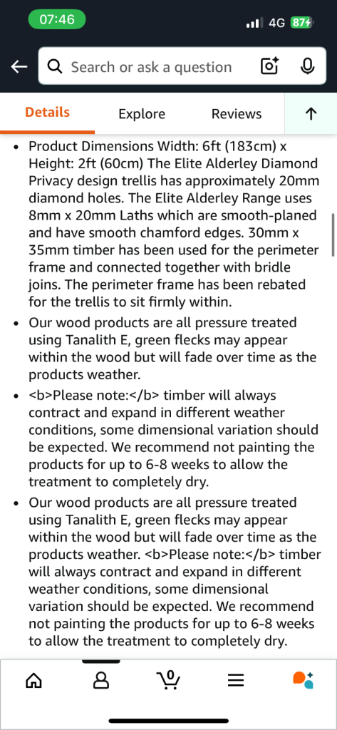 183cm x 60cm (6x2) Elite Privacy Diamond Trellis/Lattice Garden Screening Wood Fence