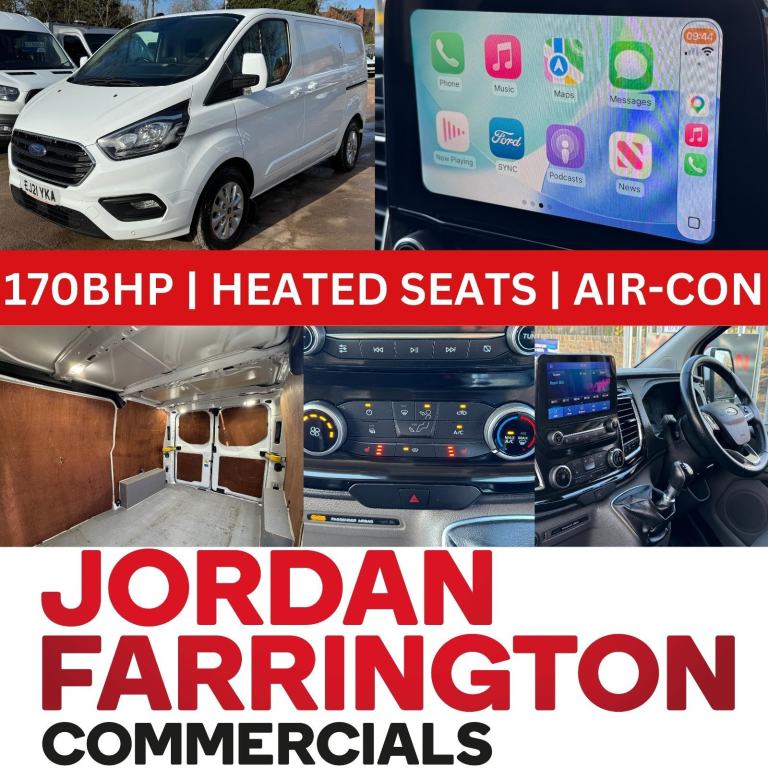 2021 21 reg FORD TRANSIT CUSTOM L1H1 LIMITED SPEC 170BHP PANEL VAN WITH AIR-CON