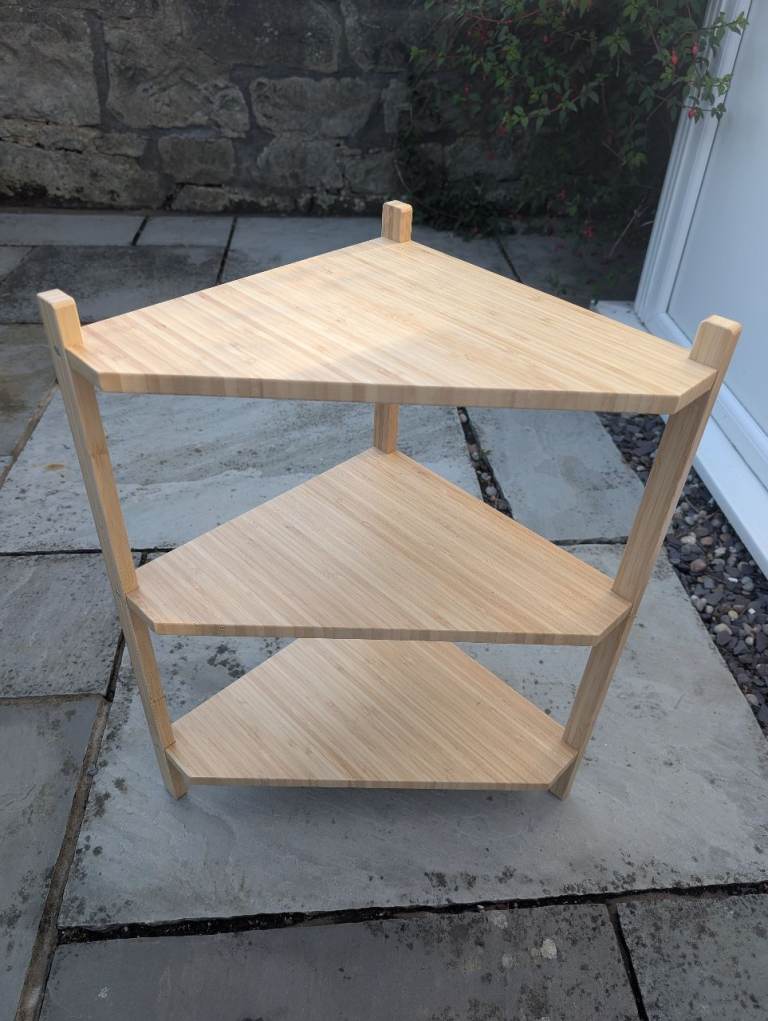 Free IKEA bamboo corner shelf unit 