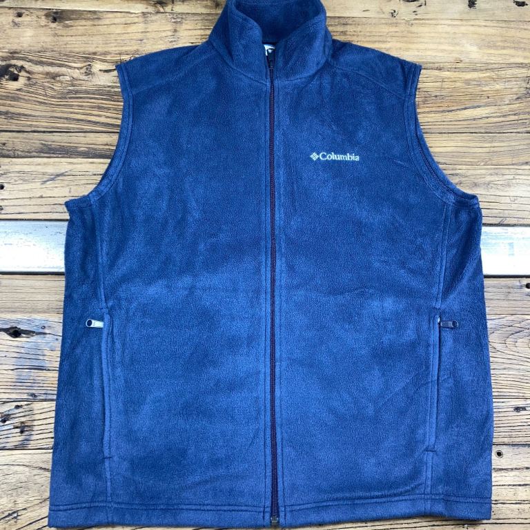 image for Columbia Fleece Gilet Navy Blue Men’s L Full Zip Very Good