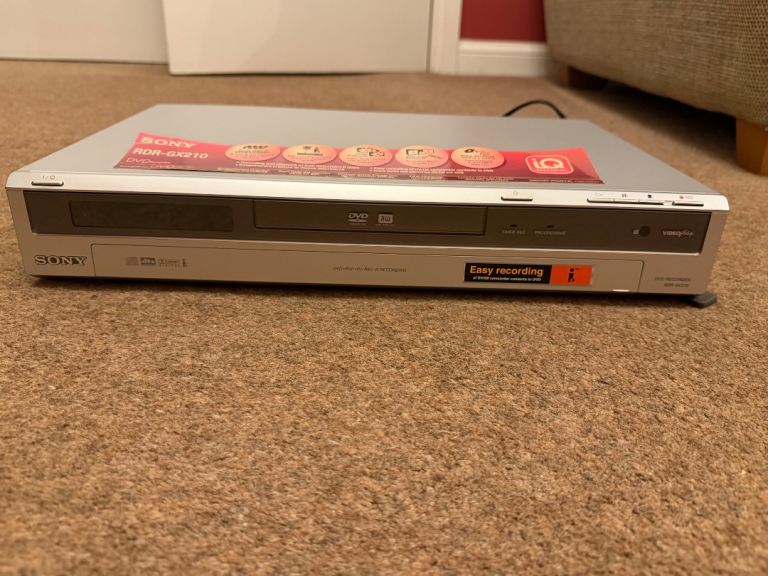 Sony RDR-GX210 DVD Recorder with Remote - Silver, Good Condition