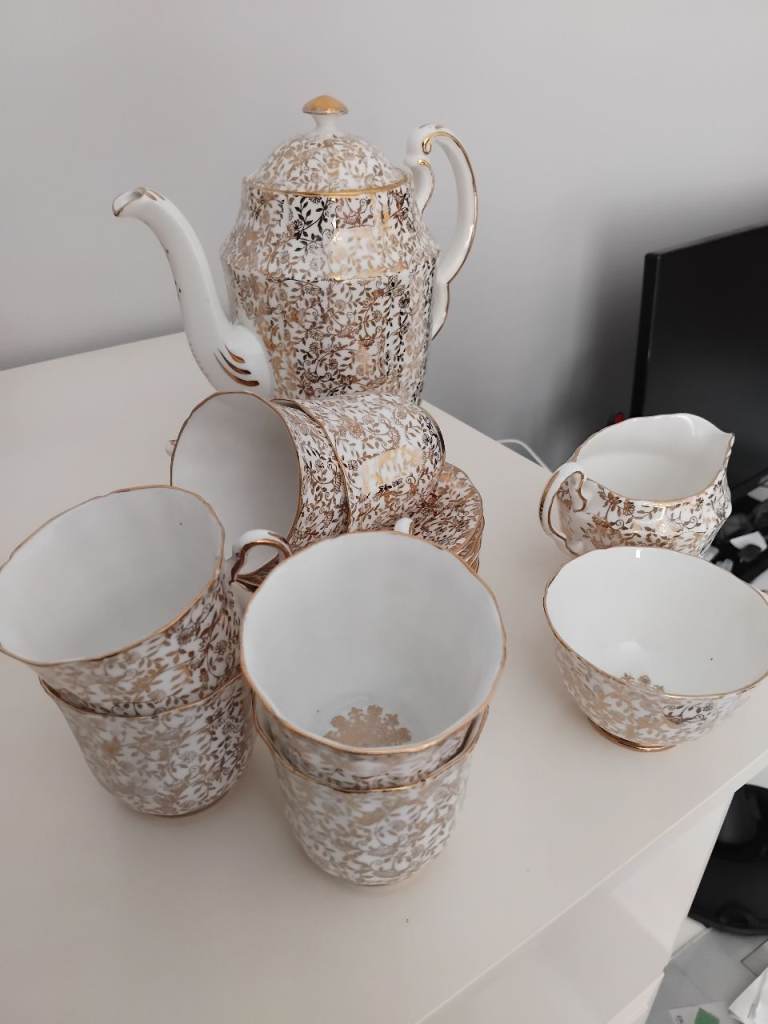 Imperial bone china Vintage Gold Pattern Coffee Set 
