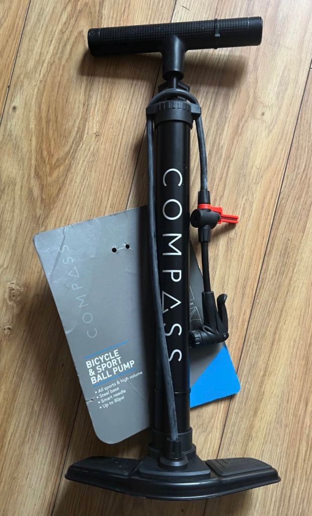 COMPASS Floor Pump for Bikes and Sports Balls - NEW
