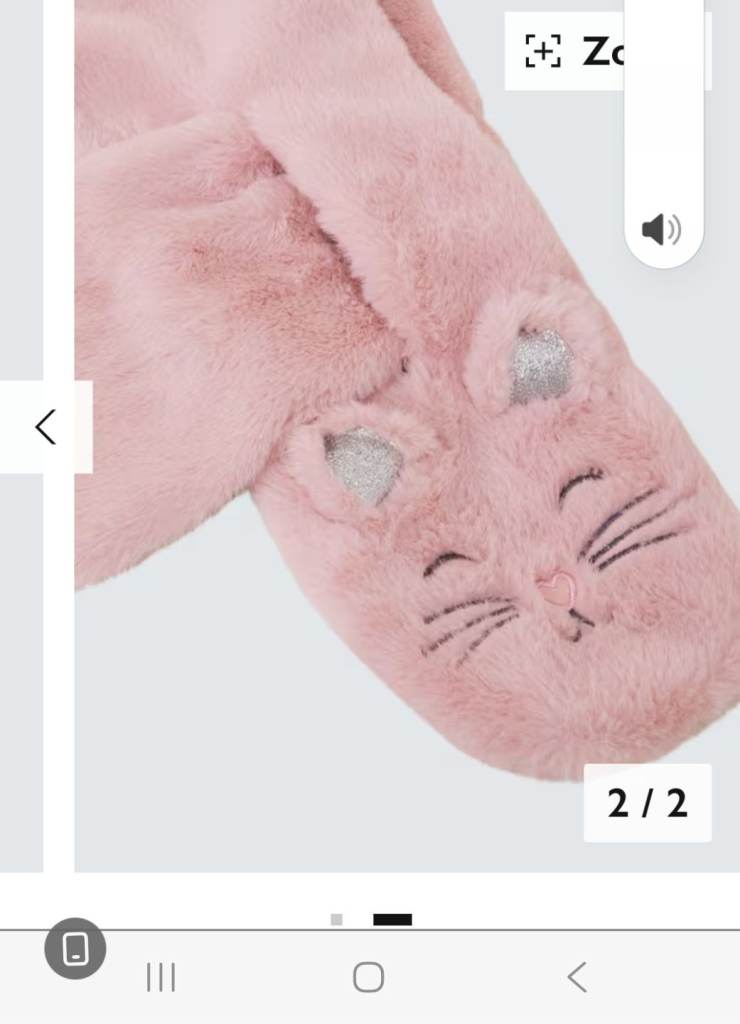 Girls Fluffy  cat scarf