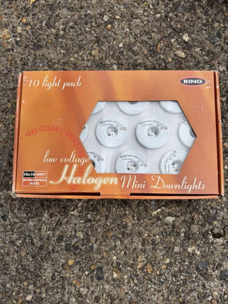 RING Low Voltage Halogen Mini Downlights – 10 Light Pack, New