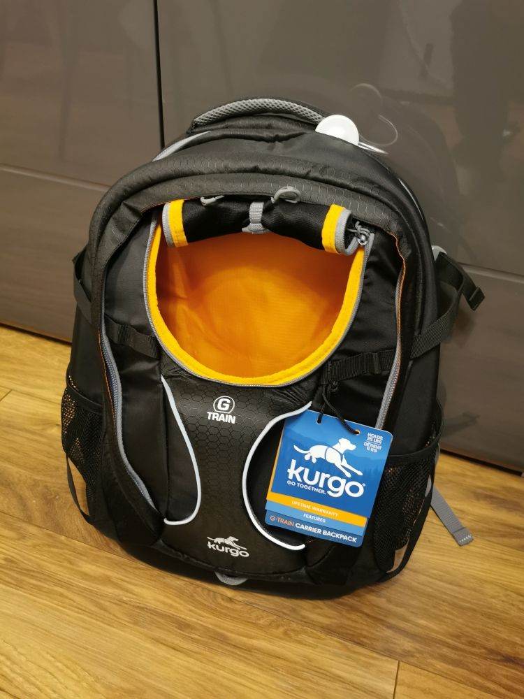 Kurgo Dog Carrier Backpack for Small Dogs and Cats, G-Train Pet Backpack Carrier (Black