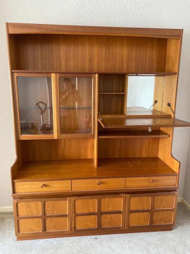 Large Wooden Display Cabinet / Wall Unit – Good Condition