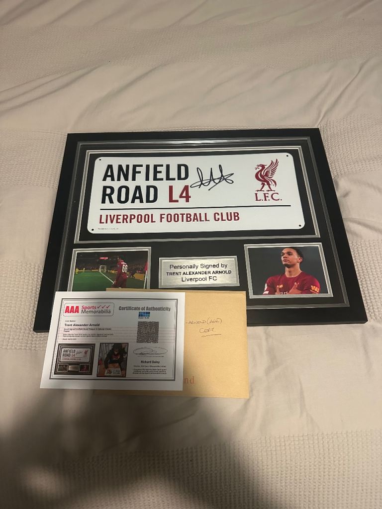 Personally Signed Trent Alexander Arnold Anfield Road L4 Framed Display