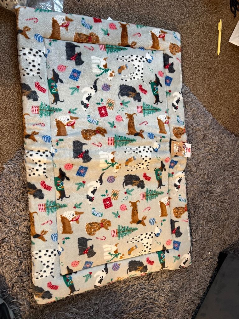 Christmas dog crate mat 