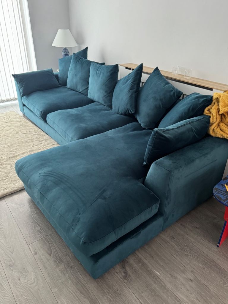 Dark Blue Corner Sofa 