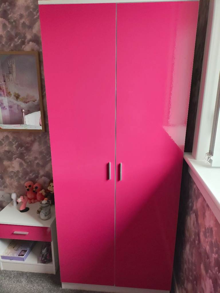 Wardrobe, chest and side table