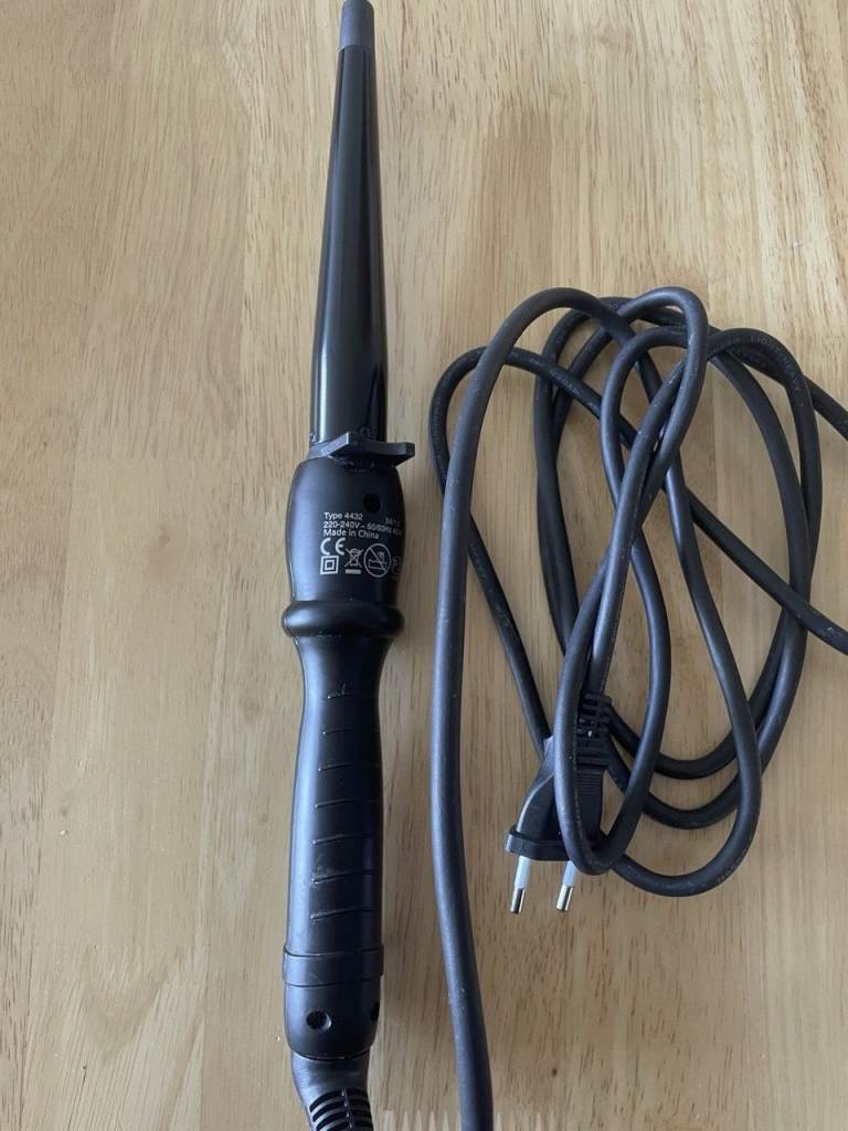 Black Wahl Pro Shine Conical Wand Curl Hair Styling Curling Wand Iron