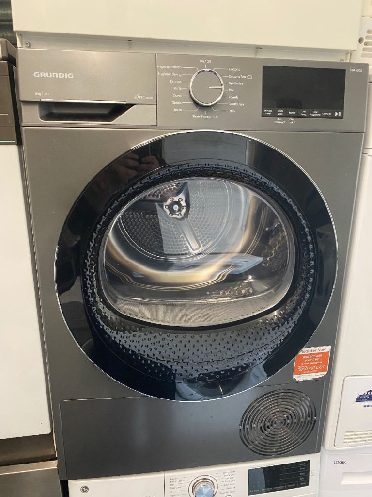 ✅SILVER GRUNDIG LIKE NEW 9KG HEATPUMP DRYER £225 CAN DELIVER 