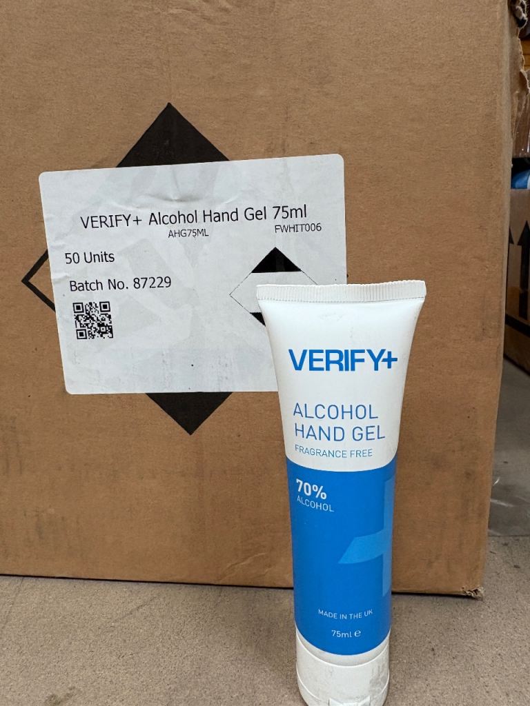 VERIFY+ Alcohol Hand Gel 75ml – New, Fragrance Free