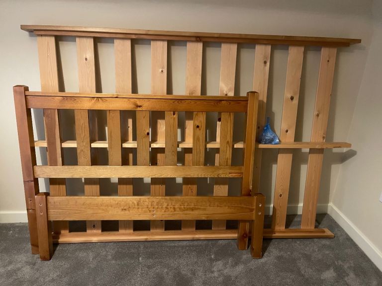 image for Small Pine Double Bed & Mattress