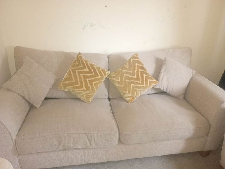 Cream 2 seater and a 3 seater sofas 