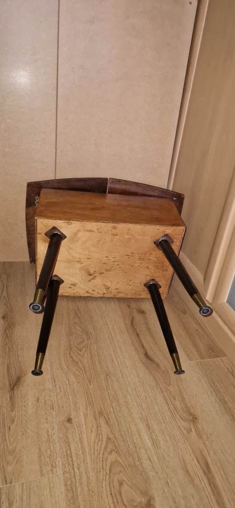 Mid Century Maple/ebony Sewing Box with Removable Dansette Legs