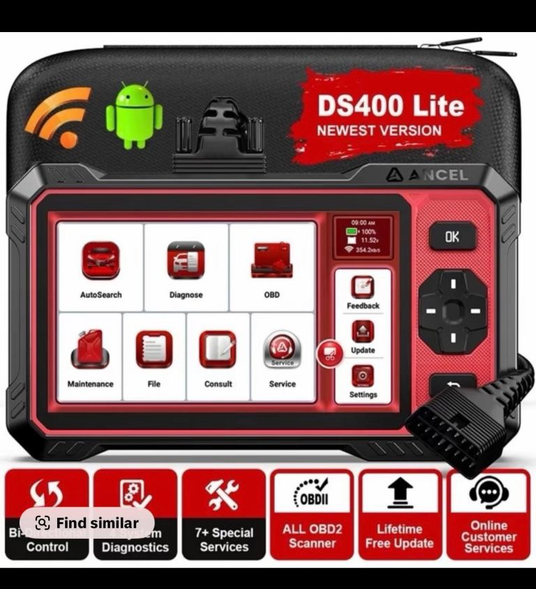 ANCEL DS400 LITE Bidirectional ABS SRS TCM Car OBD2 Scanner Diagnostic Scan Tool