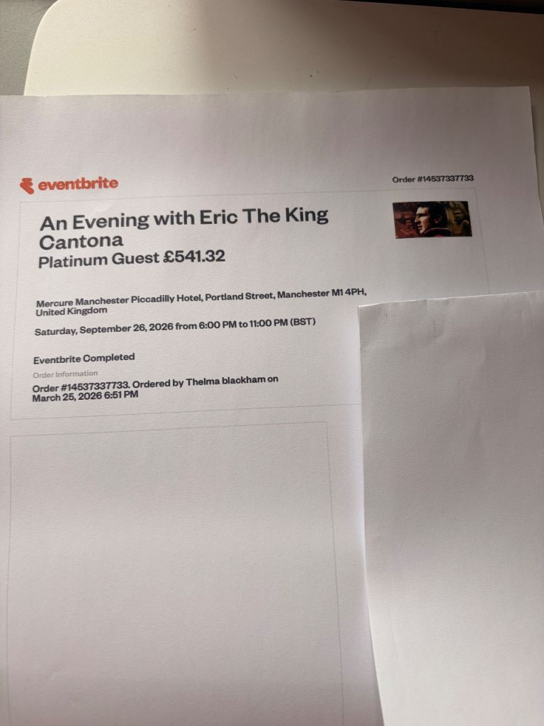 Platinum Ticket: An Evening with Eric Cantona - Manchester Eventbrite